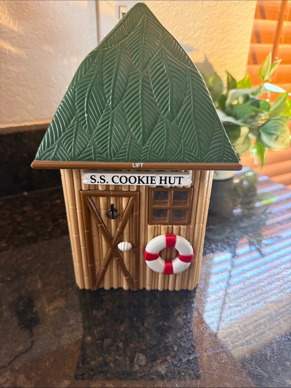 S.S. Cookie Hut Decorative Cookie Jar - Green Roof